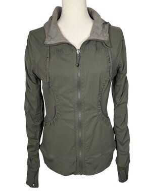 LULULEMON Dance Studio Jacket in Dark Olive Sz 8 #W4BG3S NWOT